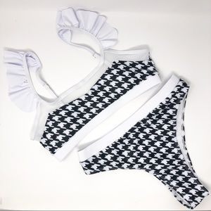 Black & White Bikini | Houndstooth Print Swimsuit